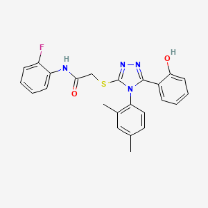 molecular formula C24H21FN4O2S B5170010 2-{[4-(2,4-dimethylphenyl)-5-(2-hydroxyphenyl)-4H-1,2,4-triazol-3-yl]thio}-N-(2-fluorophenyl)acetamide 