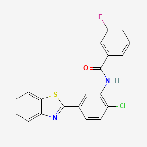 molecular formula C20H12ClFN2OS B5170066 N-[5-(1,3-benzothiazol-2-yl)-2-chlorophenyl]-3-fluorobenzamide 