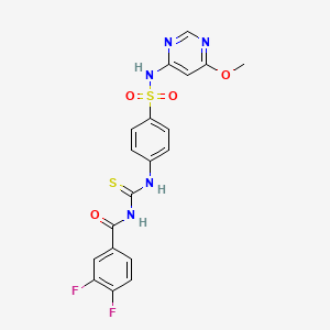 molecular formula C19H15F2N5O4S2 B5170101 3,4-difluoro-N-{[(4-{[(6-methoxy-4-pyrimidinyl)amino]sulfonyl}phenyl)amino]carbonothioyl}benzamide 