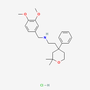 molecular formula C24H34ClNO3 B5170107 N-(3,4-dimethoxybenzyl)-2-(2,2-dimethyl-4-phenyltetrahydro-2H-pyran-4-yl)ethanamine hydrochloride 