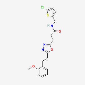 molecular formula C19H20ClN3O3S B5170113 N-[(5-chloro-2-thienyl)methyl]-3-{5-[2-(2-methoxyphenyl)ethyl]-1,3,4-oxadiazol-2-yl}propanamide 