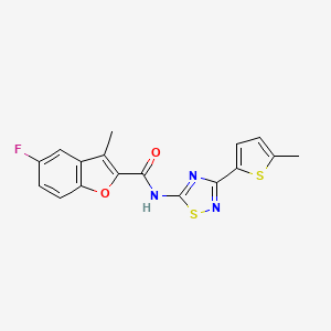 molecular formula C17H12FN3O2S2 B5170121 5-fluoro-3-methyl-N-[3-(5-methyl-2-thienyl)-1,2,4-thiadiazol-5-yl]-1-benzofuran-2-carboxamide 