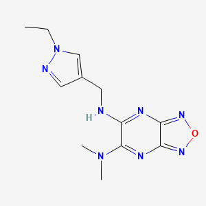 molecular formula C12H16N8O B5170126 N'-[(1-ethyl-1H-pyrazol-4-yl)methyl]-N,N-dimethyl[1,2,5]oxadiazolo[3,4-b]pyrazine-5,6-diamine 