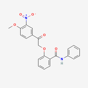 molecular formula C22H18N2O6 B5170141 2-[2-(4-methoxy-3-nitrophenyl)-2-oxoethoxy]-N-phenylbenzamide 