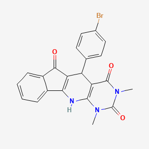 molecular formula C22H16BrN3O3 B5170155 5-(4-bromophenyl)-1,3-dimethyl-5,11-dihydro-1H-indeno[2',1':5,6]pyrido[2,3-d]pyrimidine-2,4,6(3H)-trione 