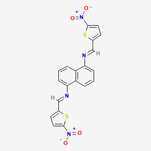 molecular formula C20H12N4O4S2 B5170161 N,N'-bis[(5-nitro-2-thienyl)methylene]-1,5-naphthalenediamine 