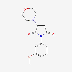 molecular formula C15H18N2O4 B5170165 1-(3-methoxyphenyl)-3-(4-morpholinyl)-2,5-pyrrolidinedione 