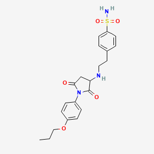 molecular formula C21H25N3O5S B5170173 4-(2-{[2,5-dioxo-1-(4-propoxyphenyl)-3-pyrrolidinyl]amino}ethyl)benzenesulfonamide 