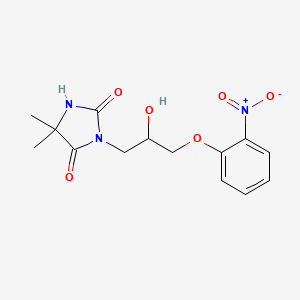 molecular formula C14H17N3O6 B5170199 3-[2-hydroxy-3-(2-nitrophenoxy)propyl]-5,5-dimethyl-2,4-imidazolidinedione 