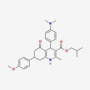 molecular formula C30H36N2O4 B5170201 isobutyl 4-[4-(dimethylamino)phenyl]-7-(4-methoxyphenyl)-2-methyl-5-oxo-1,4,5,6,7,8-hexahydro-3-quinolinecarboxylate 