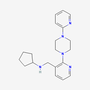 molecular formula C20H27N5 B5170208 N-({2-[4-(2-pyridinyl)-1-piperazinyl]-3-pyridinyl}methyl)cyclopentanamine 