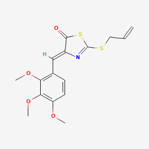 molecular formula C16H17NO4S2 B5170214 2-(allylthio)-4-(2,3,4-trimethoxybenzylidene)-1,3-thiazol-5(4H)-one 