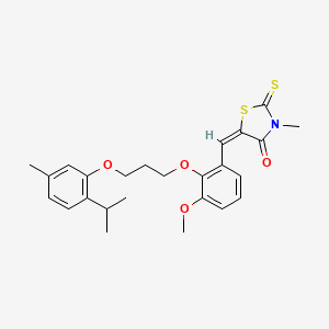 molecular formula C25H29NO4S2 B5170224 5-{2-[3-(2-isopropyl-5-methylphenoxy)propoxy]-3-methoxybenzylidene}-3-methyl-2-thioxo-1,3-thiazolidin-4-one 
