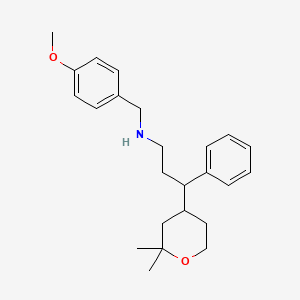 molecular formula C24H33NO2 B5170232 3-(2,2-dimethyltetrahydro-2H-pyran-4-yl)-N-(4-methoxybenzyl)-3-phenyl-1-propanamine 