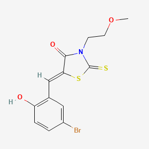 molecular formula C13H12BrNO3S2 B5170247 5-(5-bromo-2-hydroxybenzylidene)-3-(2-methoxyethyl)-2-thioxo-1,3-thiazolidin-4-one 