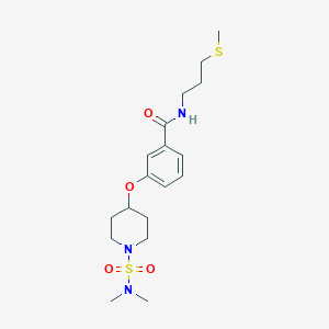 molecular formula C18H29N3O4S2 B5170264 3-({1-[(dimethylamino)sulfonyl]-4-piperidinyl}oxy)-N-[3-(methylthio)propyl]benzamide 