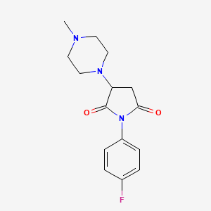 molecular formula C15H18FN3O2 B5170283 1-(4-fluorophenyl)-3-(4-methyl-1-piperazinyl)-2,5-pyrrolidinedione 