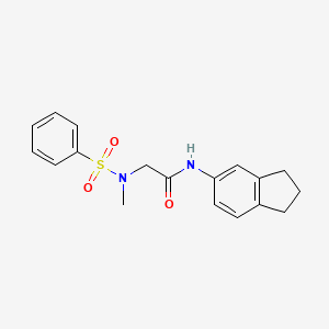 molecular formula C18H20N2O3S B5170295 N~1~-(2,3-dihydro-1H-inden-5-yl)-N~2~-methyl-N~2~-(phenylsulfonyl)glycinamide 