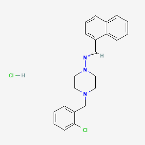 molecular formula C22H23Cl2N3 B5170306 4-(2-chlorobenzyl)-N-(1-naphthylmethylene)-1-piperazinamine hydrochloride 