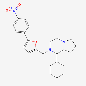 molecular formula C24H31N3O3 B5170330 1-cyclohexyl-2-{[5-(4-nitrophenyl)-2-furyl]methyl}octahydropyrrolo[1,2-a]pyrazine 