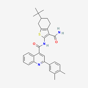 N-[3-(aminocarbonyl)-6-tert-butyl-4,5,6,7-tetrahydro-1-benzothien-2-yl]-2-(3,4-dimethylphenyl)-4-quinolinecarboxamide