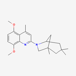 molecular formula C22H30N2O2 B5170337 5,8-dimethoxy-4-methyl-2-(1,3,3-trimethyl-6-azabicyclo[3.2.1]oct-6-yl)quinoline 