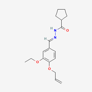 molecular formula C18H24N2O3 B5170360 N'-[4-(allyloxy)-3-ethoxybenzylidene]cyclopentanecarbohydrazide 