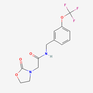 molecular formula C13H13F3N2O4 B5170366 2-(2-oxo-1,3-oxazolidin-3-yl)-N-[3-(trifluoromethoxy)benzyl]acetamide 
