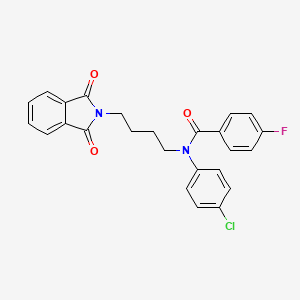 molecular formula C25H20ClFN2O3 B5170417 N-(4-chlorophenyl)-N-[4-(1,3-dioxo-1,3-dihydro-2H-isoindol-2-yl)butyl]-4-fluorobenzamide 