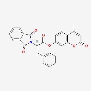 molecular formula C27H19NO6 B5170433 4-methyl-2-oxo-2H-chromen-7-yl 2-(1,3-dioxo-1,3-dihydro-2H-isoindol-2-yl)-3-phenylpropanoate 