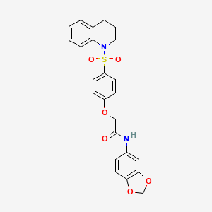 molecular formula C24H22N2O6S B5170444 N-1,3-benzodioxol-5-yl-2-[4-(3,4-dihydro-1(2H)-quinolinylsulfonyl)phenoxy]acetamide 