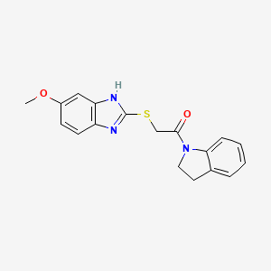 molecular formula C18H17N3O2S B5170466 2-{[2-(2,3-dihydro-1H-indol-1-yl)-2-oxoethyl]thio}-5-methoxy-1H-benzimidazole 