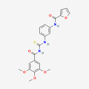 molecular formula C22H21N3O6S B5170469 N-[3-({[(3,4,5-trimethoxybenzoyl)amino]carbonothioyl}amino)phenyl]-2-furamide 