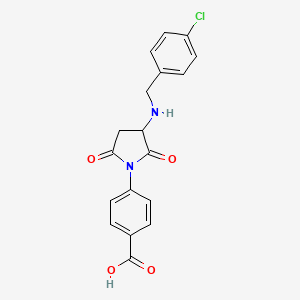 molecular formula C18H15ClN2O4 B5170476 4-{3-[(4-chlorobenzyl)amino]-2,5-dioxo-1-pyrrolidinyl}benzoic acid 