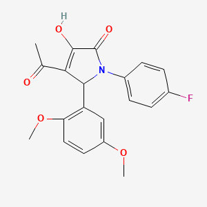 molecular formula C20H18FNO5 B5170492 4-acetyl-5-(2,5-dimethoxyphenyl)-1-(4-fluorophenyl)-3-hydroxy-1,5-dihydro-2H-pyrrol-2-one 