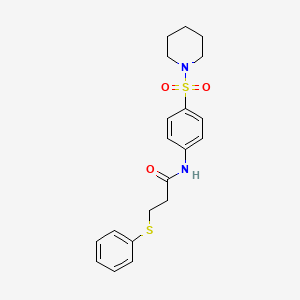 molecular formula C20H24N2O3S2 B5170496 3-(phenylthio)-N-[4-(1-piperidinylsulfonyl)phenyl]propanamide CAS No. 6408-77-1