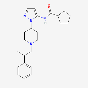 molecular formula C23H32N4O B5170510 N-{1-[1-(2-phenylpropyl)-4-piperidinyl]-1H-pyrazol-5-yl}cyclopentanecarboxamide 