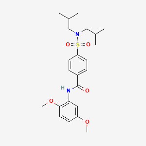 molecular formula C23H32N2O5S B5170519 4-[(diisobutylamino)sulfonyl]-N-(2,5-dimethoxyphenyl)benzamide 