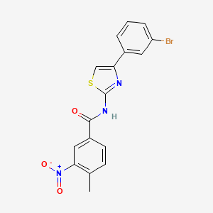 molecular formula C17H12BrN3O3S B5170527 N-[4-(3-bromophenyl)-1,3-thiazol-2-yl]-4-methyl-3-nitrobenzamide 