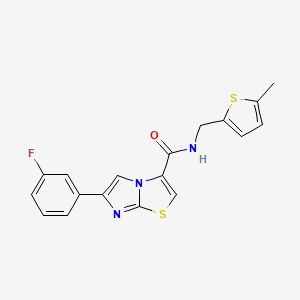 molecular formula C18H14FN3OS2 B5170570 6-(3-fluorophenyl)-N-[(5-methyl-2-thienyl)methyl]imidazo[2,1-b][1,3]thiazole-3-carboxamide 