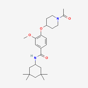 molecular formula C25H38N2O4 B5170591 4-[(1-acetyl-4-piperidinyl)oxy]-3-methoxy-N-(3,3,5,5-tetramethylcyclohexyl)benzamide 