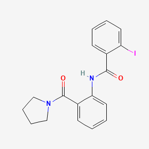 molecular formula C18H17IN2O2 B5170623 2-iodo-N-[2-(1-pyrrolidinylcarbonyl)phenyl]benzamide 