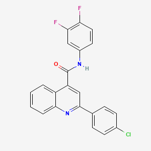 molecular formula C22H13ClF2N2O B5170625 2-(4-chlorophenyl)-N-(3,4-difluorophenyl)-4-quinolinecarboxamide 
