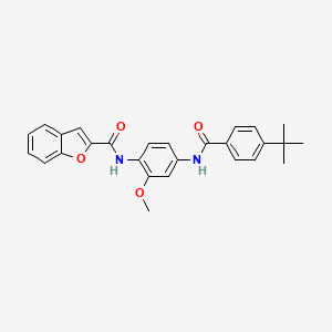 molecular formula C27H26N2O4 B5170629 N-{4-[(4-tert-butylbenzoyl)amino]-2-methoxyphenyl}-1-benzofuran-2-carboxamide 