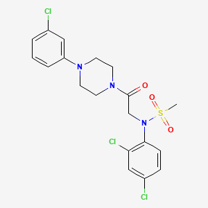 molecular formula C19H20Cl3N3O3S B5170637 N-{2-[4-(3-chlorophenyl)-1-piperazinyl]-2-oxoethyl}-N-(2,4-dichlorophenyl)methanesulfonamide 