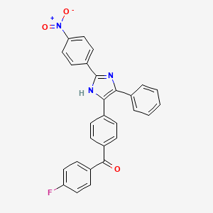 molecular formula C28H18FN3O3 B5170651 (4-fluorophenyl){4-[2-(4-nitrophenyl)-4-phenyl-1H-imidazol-5-yl]phenyl}methanone 