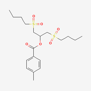 molecular formula C19H30O6S2 B5170681 2-(butylsulfonyl)-1-[(butylsulfonyl)methyl]ethyl 4-methylbenzoate 