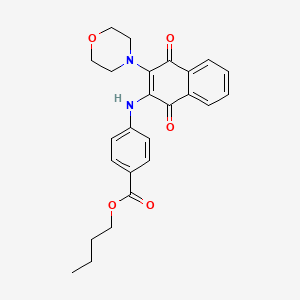 molecular formula C25H26N2O5 B5170684 butyl 4-{[3-(4-morpholinyl)-1,4-dioxo-1,4-dihydro-2-naphthalenyl]amino}benzoate 