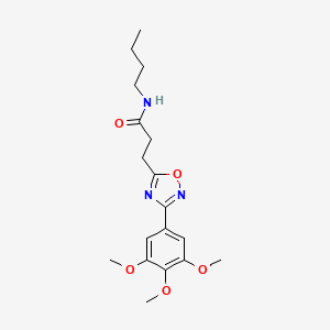 molecular formula C18H25N3O5 B5170702 N-butyl-3-[3-(3,4,5-trimethoxyphenyl)-1,2,4-oxadiazol-5-yl]propanamide 