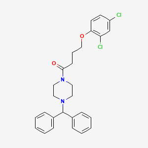 molecular formula C27H28Cl2N2O2 B5170726 1-[4-(2,4-dichlorophenoxy)butanoyl]-4-(diphenylmethyl)piperazine 